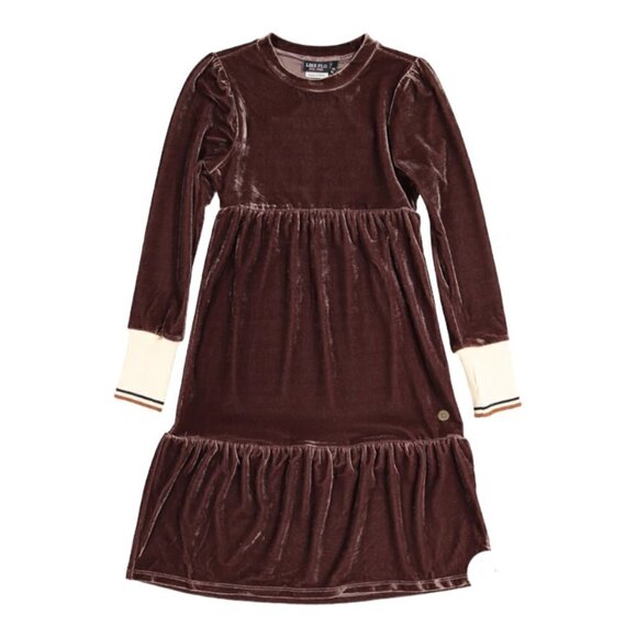 Like Flo Taupe Velvet Dress Brand New Tiered - Picture 1 of 6